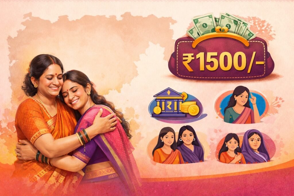 women get ladki bahin yojana money image
